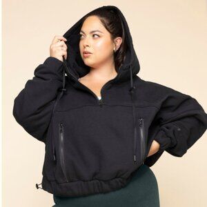 Popflex Half Zip Warm Up Hoodie - Black 3X